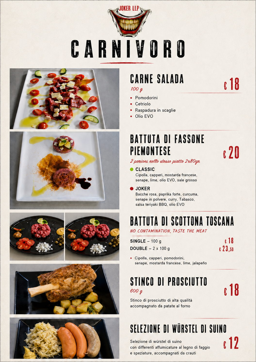 Menu Carnivoro